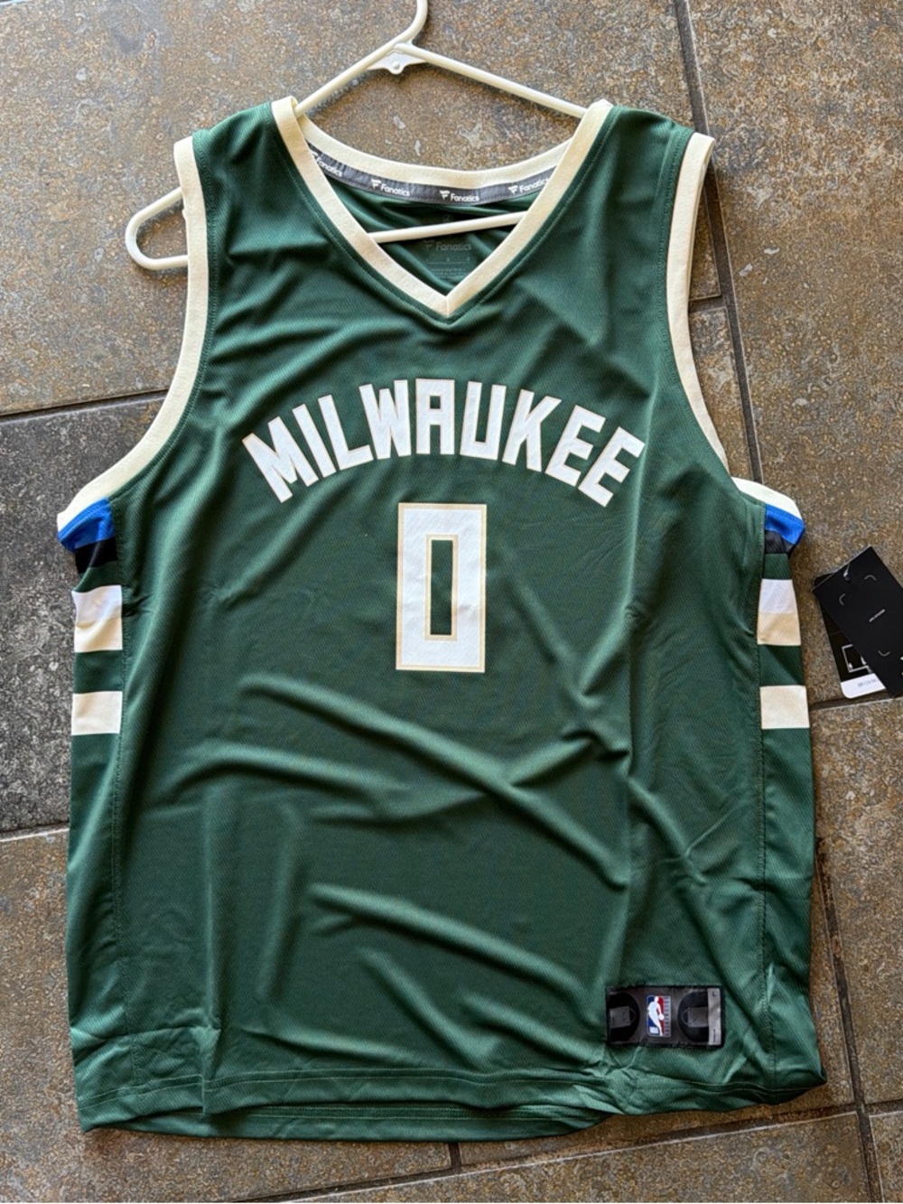 NBA Fanatics Damian Lillard Milwaukee Bucks Jersey Size Large